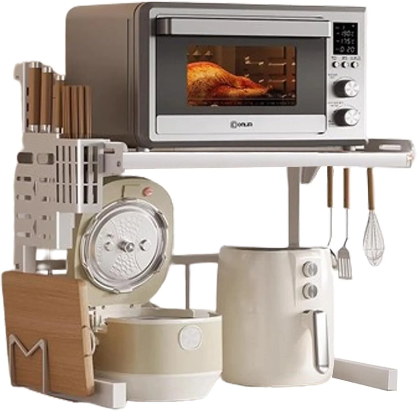 استند مایکروویو قابل گسترش VUCATIN، قفسه مایکروویو قابل تنظیم 2 طبقه از جنس فولاد کربنی، سازمان دهنده رومیزی آشپزخانه، تحمل بار 25 کیلوگرم با 6 قلاب (سفید 2 طبقه ارتقا یافته) استند مایکروویو قابل گسترش VUCATIN، قفسه مایکروویو قابل تنظیم 2 طبقه از جنس فولاد کربنی، سازمان دهنده رومیزی آشپزخانه، تحمل بار 25 کیلوگرم با 6 قلاب (سفید 2 طبقه ارتقا یافته)