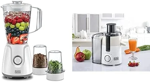 مخلوط کن 400 وات بلک اند دکر با آسیاب و خردکن + آبمیوه گیری 250 وات بلک اند دکر با دهانه بزرگ
