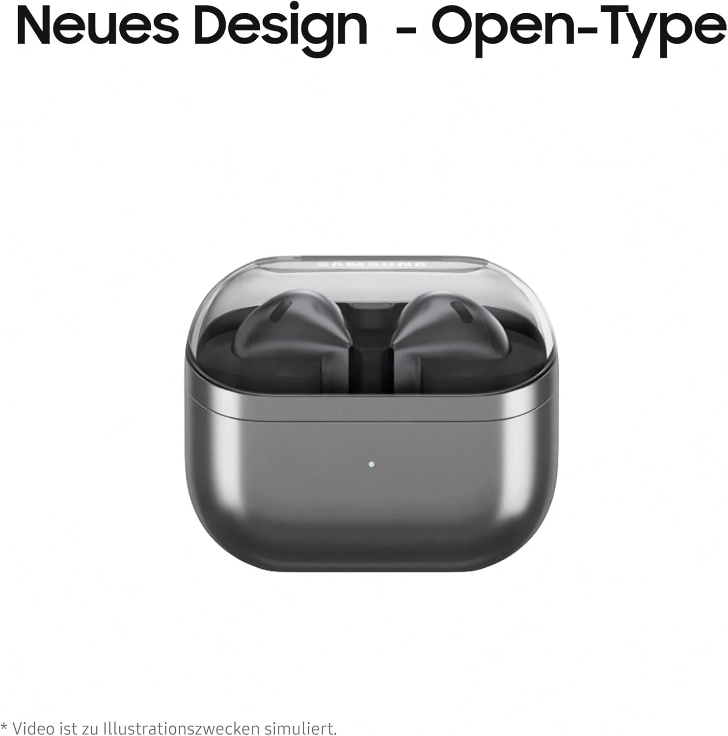 هدفون بی سیم بلوتوثی سامسونگ Galaxy Buds3، حذف نویز فعال (ANC)، حذف نویز تطبیقی، هدفون داخل گوشی با صدای 360 درجه، نقره ای، شامل قاب شفاف Anymode