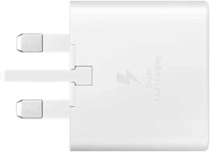 آداپتور شارژ سریع 25 واتی اصلی سامسونگ (همراه با کابل داده USB-C به C)، سفید