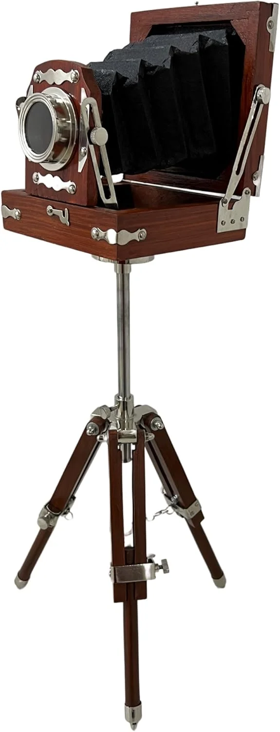 دوربین فیلمبرداری چوبی با ظاهر عتیقه و قدیمی، هدیه کلکسیونی استودیویی، رنگ قهوه ای (55 سانتی متر) دوربین فیلمبرداری چوبی با ظاهر عتیقه و قدیمی، هدیه کلکسیونی استودیویی، رنگ قهوه ای (55 سانتی متر)