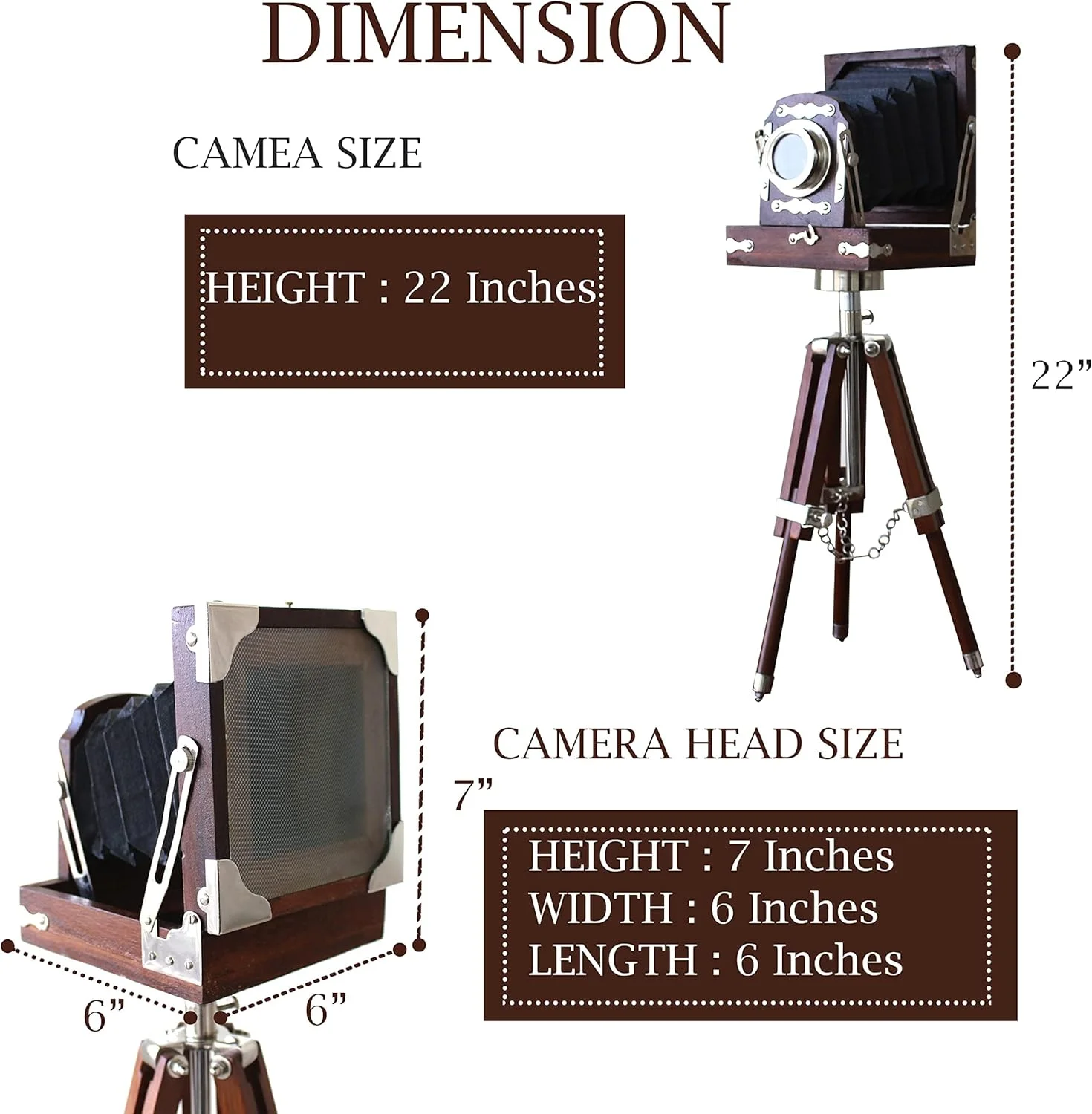 دوربین فیلمبرداری چوبی با ظاهر عتیقه و قدیمی، هدیه کلکسیونی استودیویی، رنگ قهوه ای (55 سانتی متر) دوربین فیلمبرداری چوبی با ظاهر عتیقه و قدیمی، هدیه کلکسیونی استودیویی، رنگ قهوه ای (55 سانتی متر)