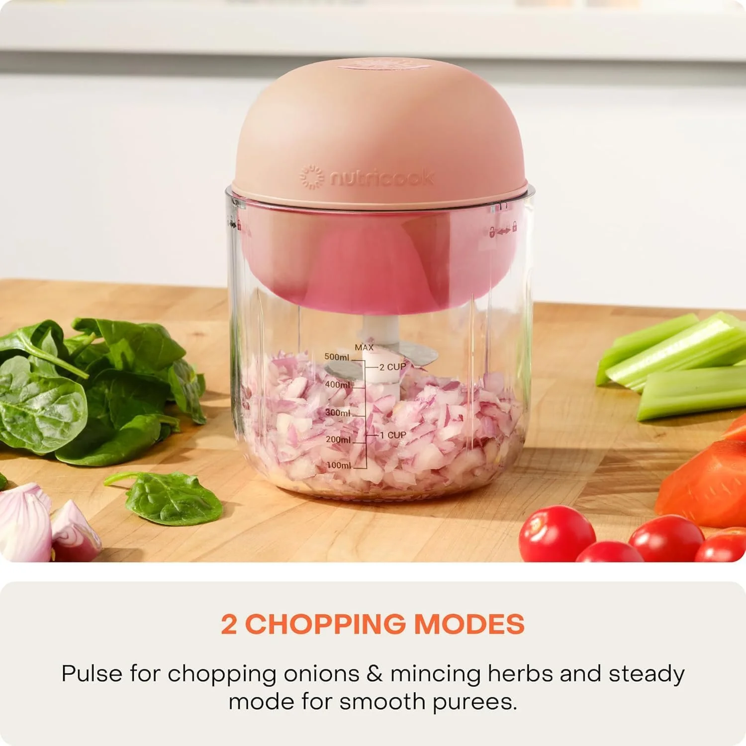 خردکن شارژی بی سیم نوتریکوک Choppi، حالت های پالس و پیوسته، ظرف 500 میلی لیتری تریتان بدون BPA، باتری 4000 میلی آمپر ساعتی، تیغه چهارگانه SS 304، مدل CH600، رنگ Canyon Sunset، طراحی شده در کالیفرنیا خردکن شارژی بی سیم نوتریکوک Choppi، حالت های پالس و پیوسته، ظرف 500 میلی لیتری تریتان بدون BPA، باتری 4000 میلی آمپر ساعتی، تیغه چهارگانه SS 304، مدل CH600، رنگ Canyon Sunset، طراحی شده در کالیفرنیا