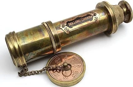 تلسکوپ کلکسیونی عتیقه آزمایشگاه عتیقه به طول 16 اینچ در جعبه چرمی قهوه ای - دوربین جاسوسی قدیمی با روکش برنجی زیبا، مناسب دکوراسیون منزل و محل کار تلسکوپ کلکسیونی عتیقه آزمایشگاه عتیقه به طول 16 اینچ در جعبه چرمی قهوه ای - دوربین جاسوسی قدیمی با روکش برنجی زیبا، مناسب دکوراسیون منزل و محل کار