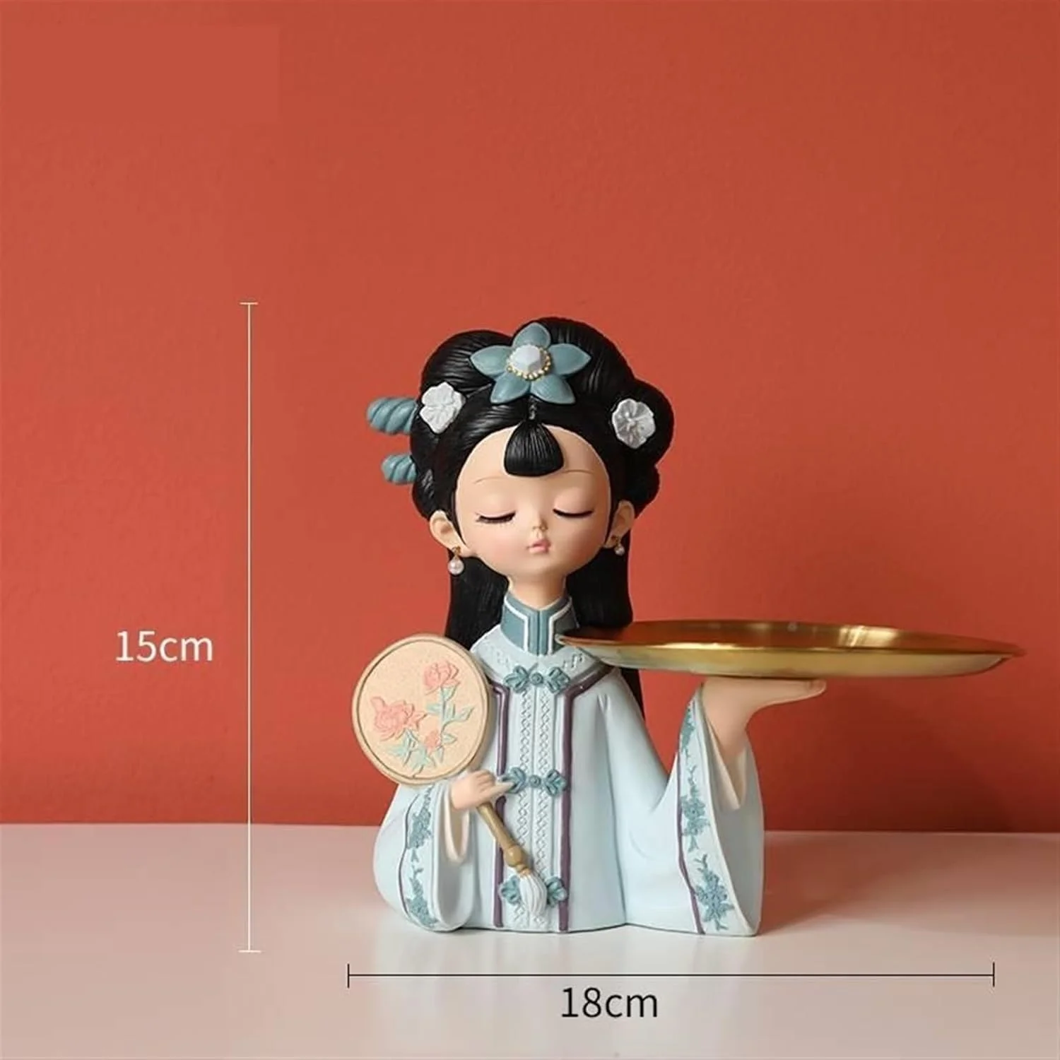 مجسمه های هنری تزئینی به سبک عتیقه قصر برای نگهداری کلید، دکوراسیون منزل، هدیه ای به سبک چینی و کلکسیونی (رنگ: B، سایز: کوچک)