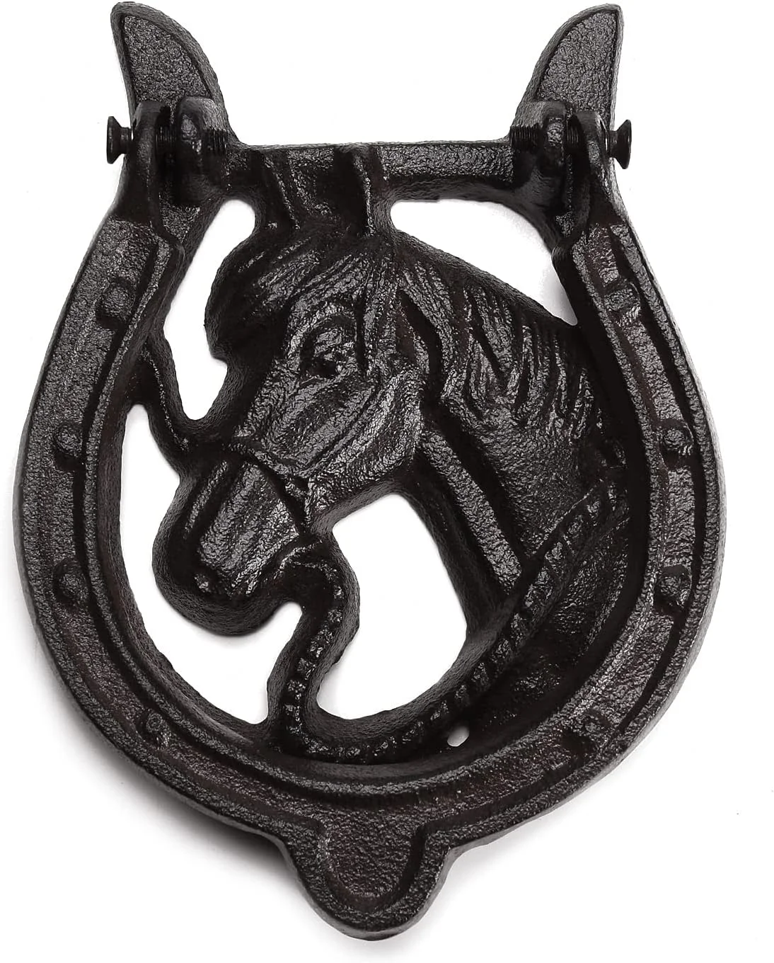 درب کوبه اسب چدنی عتیقه با روکش رنگ زنگ زده، کلکسیونی، تزیینی برای منزل مدل TQGJPT169 درب کوبه اسب چدنی عتیقه با روکش رنگ زنگ زده، کلکسیونی، تزیینی برای منزل مدل TQGJPT169