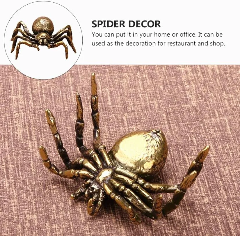 مجسمه برنزی عنکبوت باستانی چینی برای خوش شانسی، دکوری مینیاتوری برای خانه و کلکسیون مجسمه برنزی عنکبوت باستانی چینی برای خوش شانسی، دکوری مینیاتوری برای خانه و کلکسیون