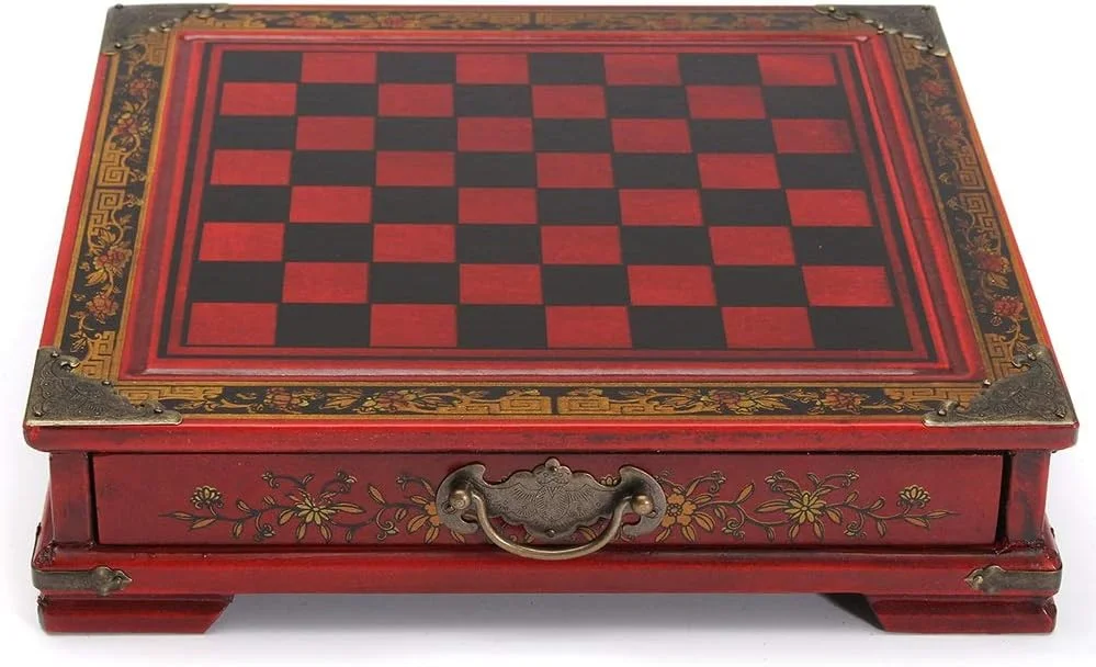 میز چوبی قهوه و شطرنج رزینی، هدایای کلکسیونی قدیمی، تزئینات شطرنج میز عتیقه