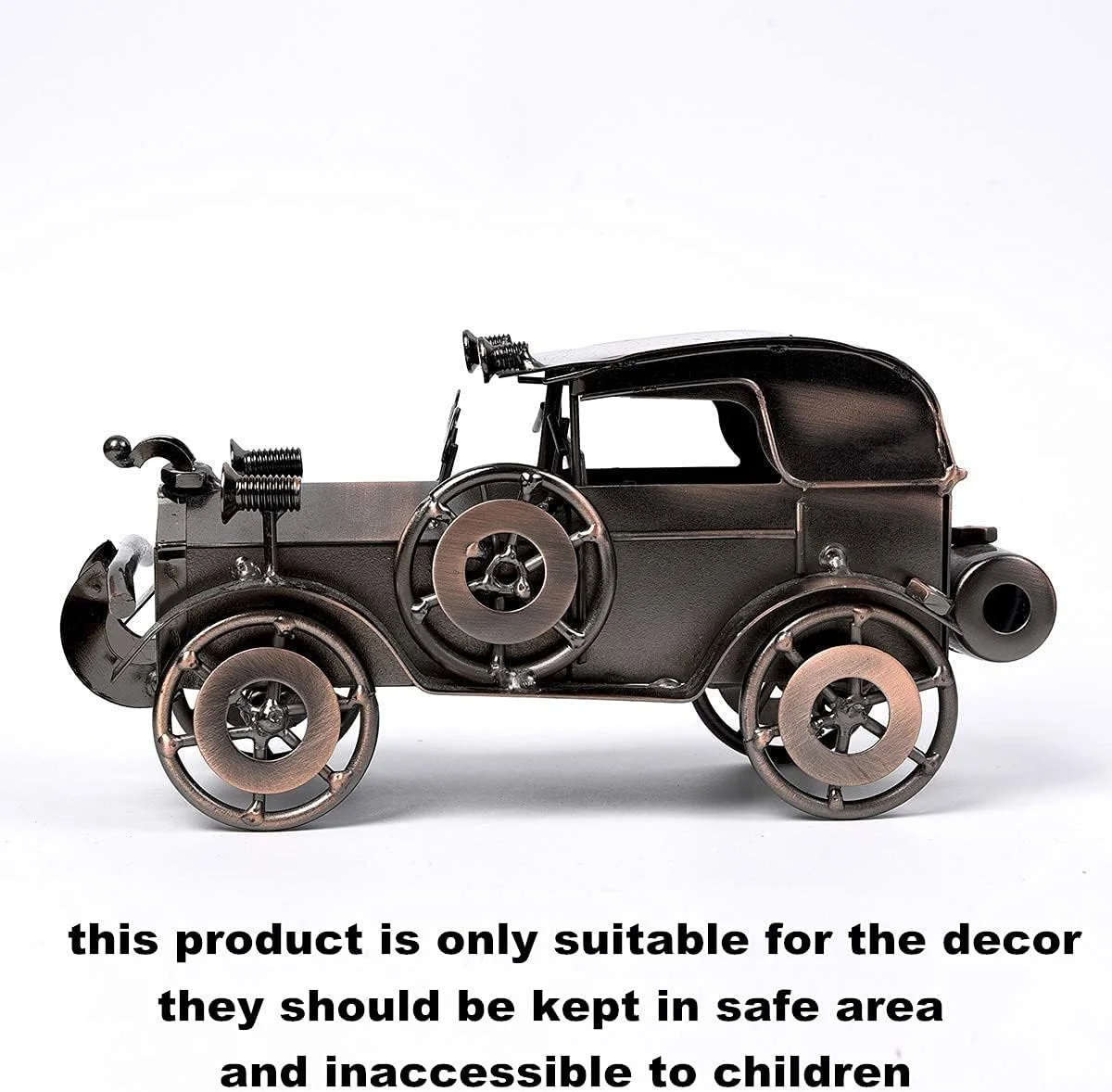 مدل ماشین کلاسیک فلزی QBOSO، کلکسیونی دست ساز، مناسب دکوراسیون منزل و یا بار، هدیه تولد عالی، مدل بزرگ برنزی