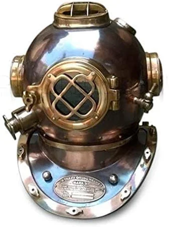 کلاه غواصی کلکسیونی هندون، 45 سانتیمتری، طرح مسی عتیقه کلاه غواصی کلکسیونی هندون، 45 سانتیمتری، طرح مسی عتیقه