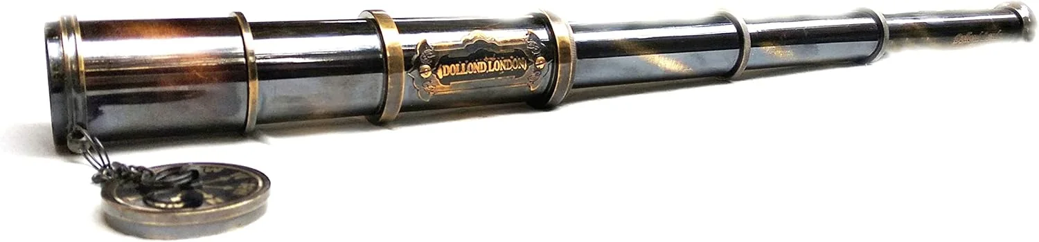 تلسکوپ دستی برنجی عتیقه بین المللی Dollond London مدل 1920 - 17 اینچی تلسکوپ دستی برنجی عتیقه بین المللی Dollond London مدل 1920 - 17 اینچی