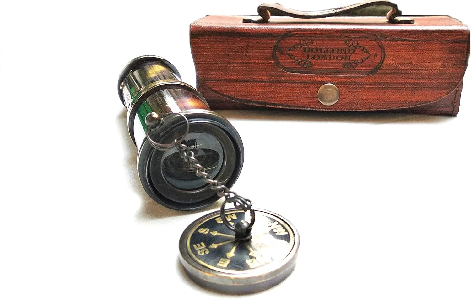 تلسکوپ دستی برنجی عتیقه بین المللی Dollond London مدل 1920 - 17 اینچی تلسکوپ دستی برنجی عتیقه بین المللی Dollond London مدل 1920 - 17 اینچی