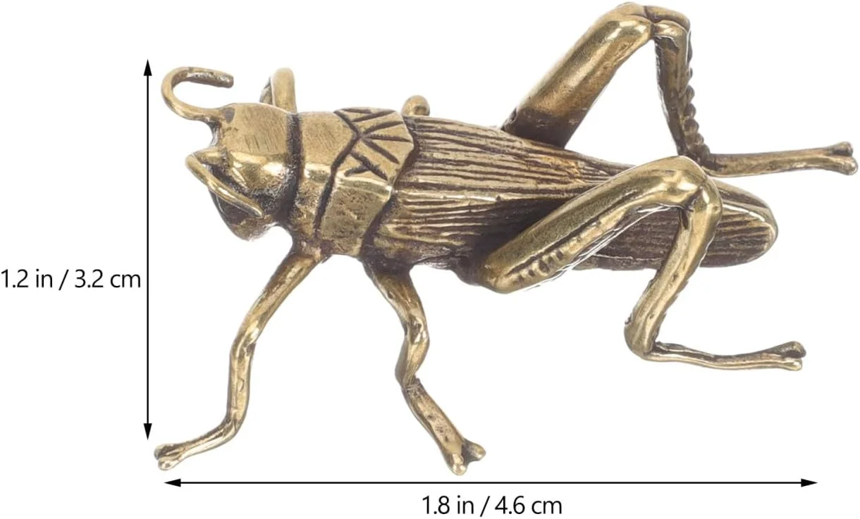 مجسمه دکوری رومیزی برنجی طرح جیرجیرک فنگ شویی، مدل های خوش شانس و قدیمی، مجسمه کلکسیونی عتیقه برای دکوراسیون رومیزی منزل