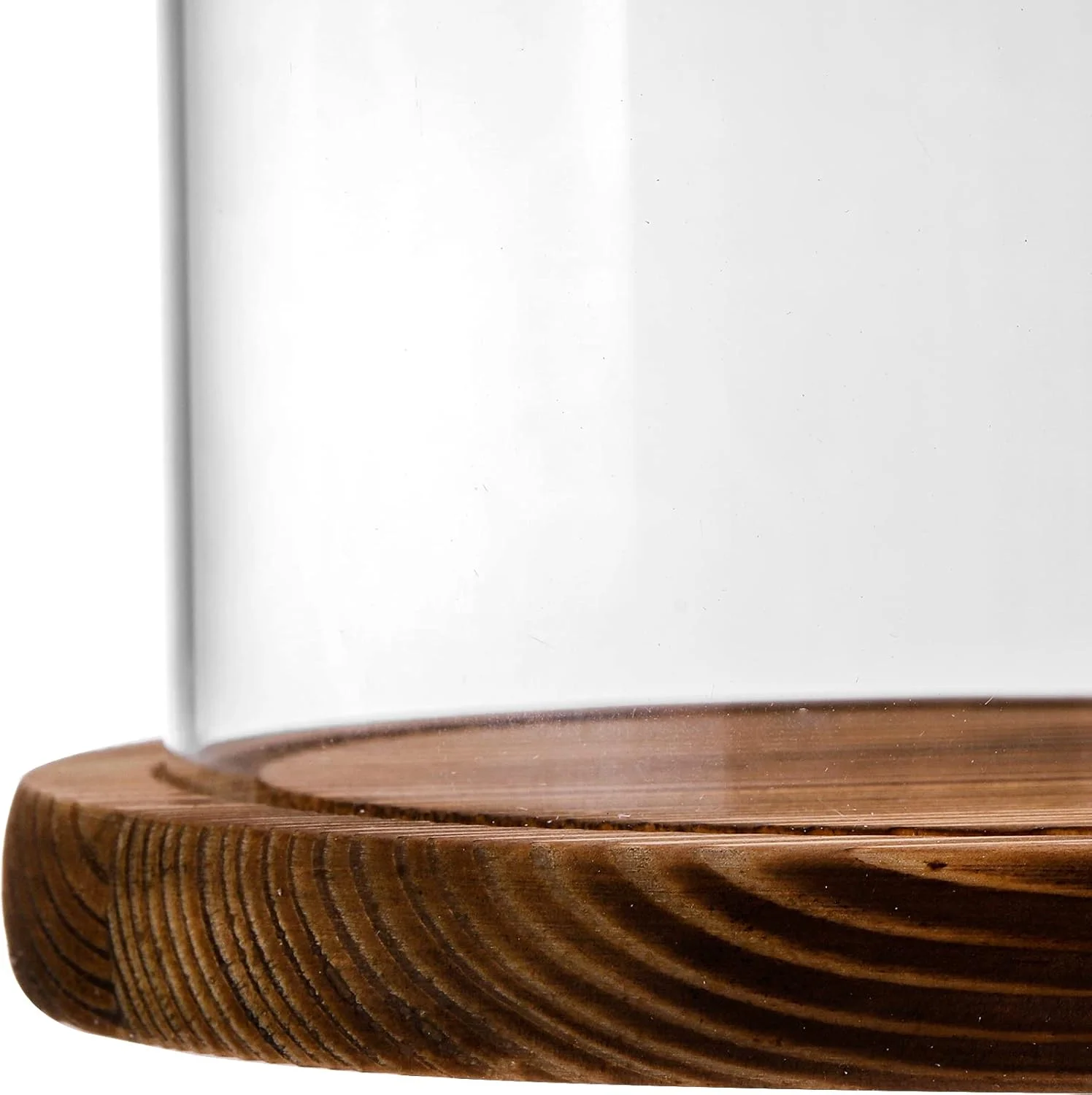 مجموعه 2 عددی پوشش شیشه ای زنگی شکل Mezchi، شیشه تزئینی بزرگ 10 اینچی، ویترین گنبدی شفاف با پایه چوبی قهوه ای تیره، برای گیاهان، مدال ها، عکس ها، کلکسیون های عتیقه، روز مادر