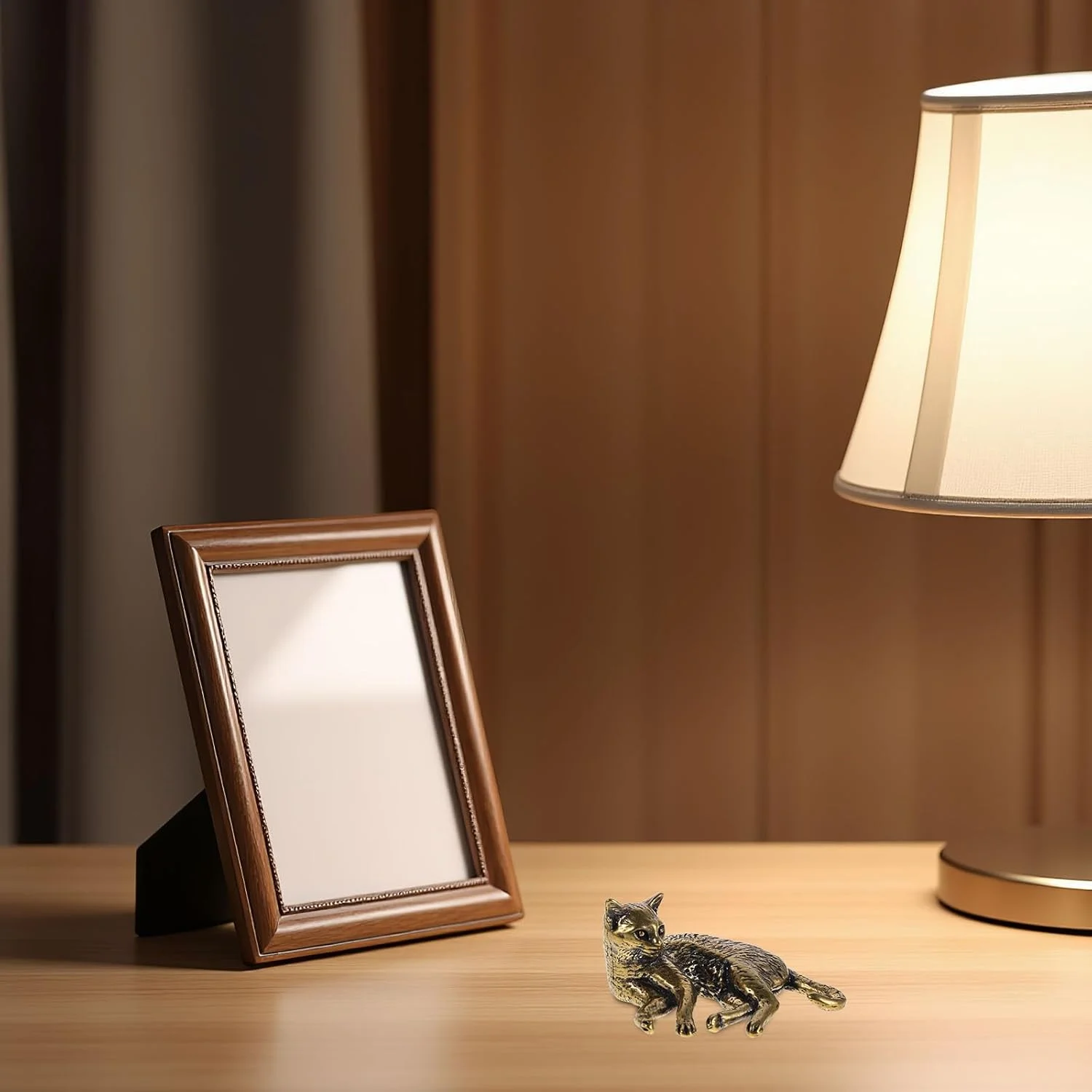 مجسمه گربه برنزی عتیقه PartyKindom برای دکوراسیون منزل، تزیینات مینیاتوری حیوانات برای میز یا قفسه، مجسمه گربه کلکسیونی ساخته شده از برنج