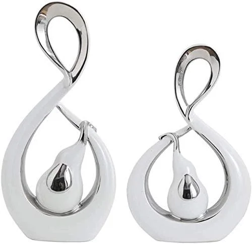 مجسمه تندیس کلکسیونی عتیقه صنایع دستی تزئینی مجسمه سرامیکی مدرن، دکوری نقره ای انتزاعی منزل، سرامیک تزئینی مجسمه های نقره ای مجسمه تندیس کلکسیونی عتیقه صنایع دستی تزئینی مجسمه سرامیکی مدرن، دکوری نقره ای انتزاعی منزل، سرامیک تزئینی مجسمه های نقره ای