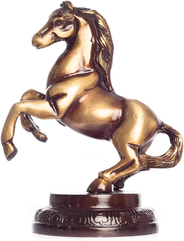 ظروف رومیزی اسب برنجی، اثر هنری عتیقه از کلکسیون هندی