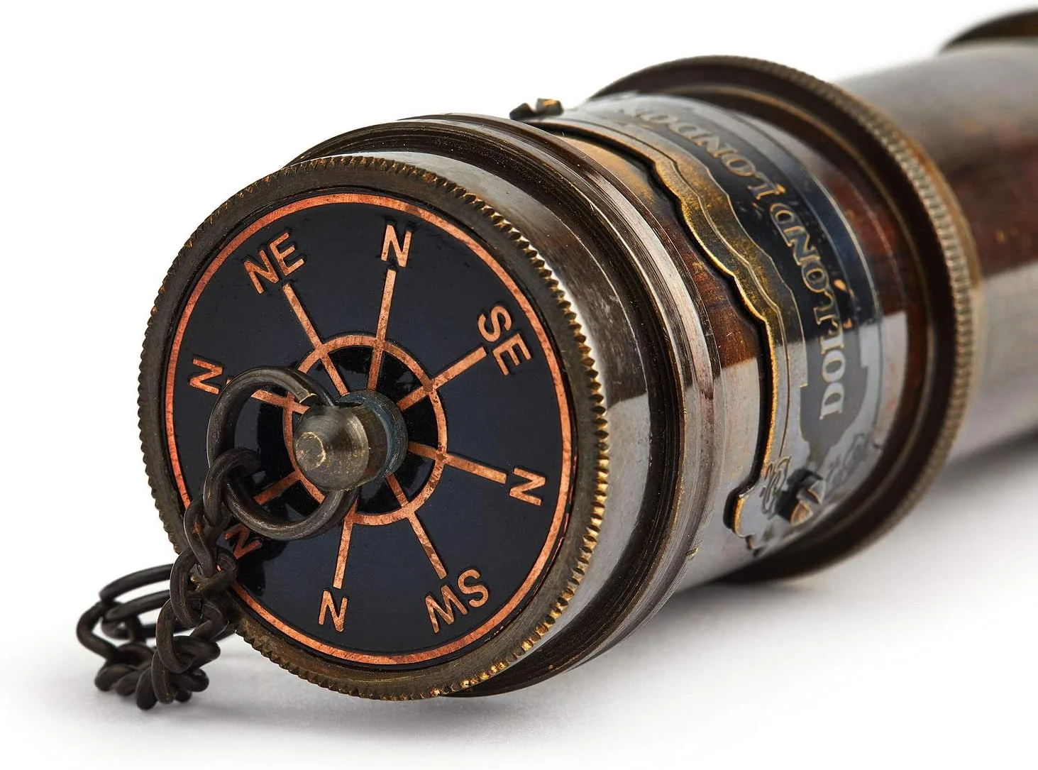 تلسکوپ دست ساز Super7One | در جعبه | تلسکوپ برنجی عتیقه دریایی کاربردی | دوربین دید و دکوری کلکسیونی | برای کودکان | دکور رترو کتابخانه 15 اینچی