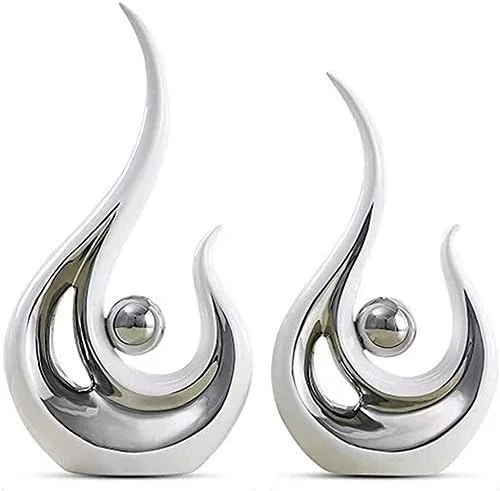 مجسمه تندیس کلکسیونی عتیقه صنایع دستی تزئینی مجسمه سرامیکی مدرن، دکوری نقره ای آبستره منزل، سرامیک تزئینی مجسمه های نقره ای مجسمه تندیس کلکسیونی عتیقه صنایع دستی تزئینی مجسمه سرامیکی مدرن، دکوری نقره ای آبستره منزل، سرامیک تزئینی مجسمه های نقره ای