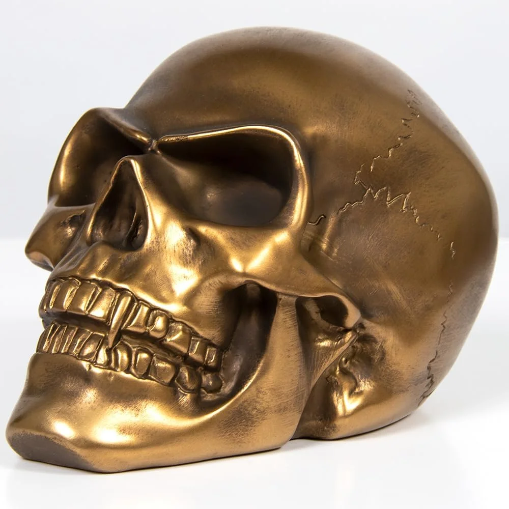 تزئین جمجمه فانتزی THORNE ANTIQUES AND COLLECTABLES، دکوری گوتیک برای منزل، 19.5cm x 12.5cm x 13cm، انتخاب رنگ/پرداخت (برنزی) تزئین جمجمه فانتزی THORNE ANTIQUES AND COLLECTABLES، دکوری گوتیک برای منزل، 19.5cm x 12.5cm x 13cm، انتخاب رنگ/پرداخت (برنزی)