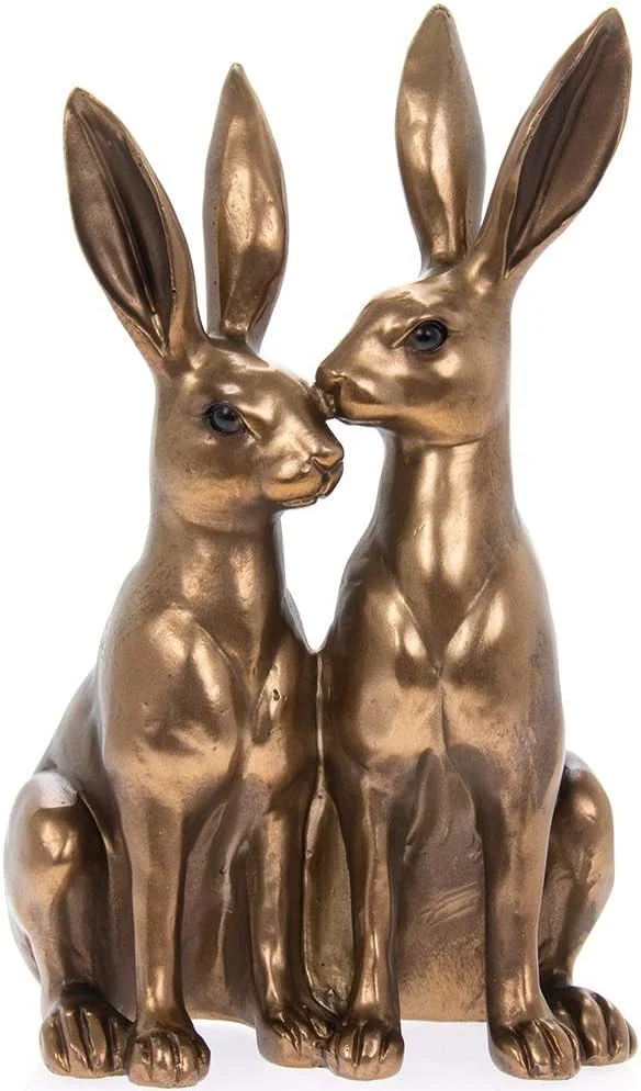 تزئینات عتیقه و کلکسیونی THORNE - مجسمه خرگوش های آقا و خانم (برنزی)