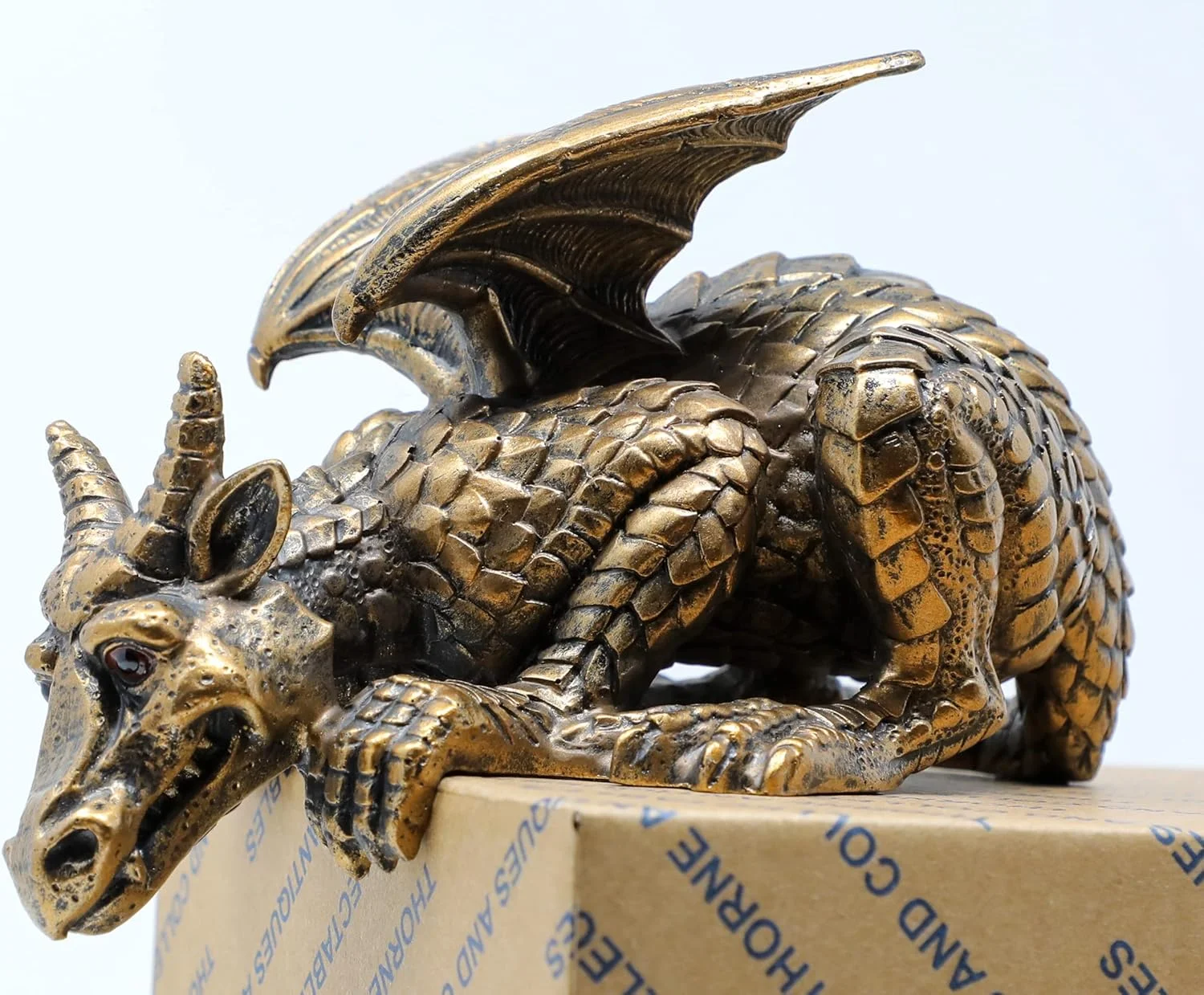 مجسمه اژدها، دکوری دست ساز، جنس رزین با روکش برنز عتیقه