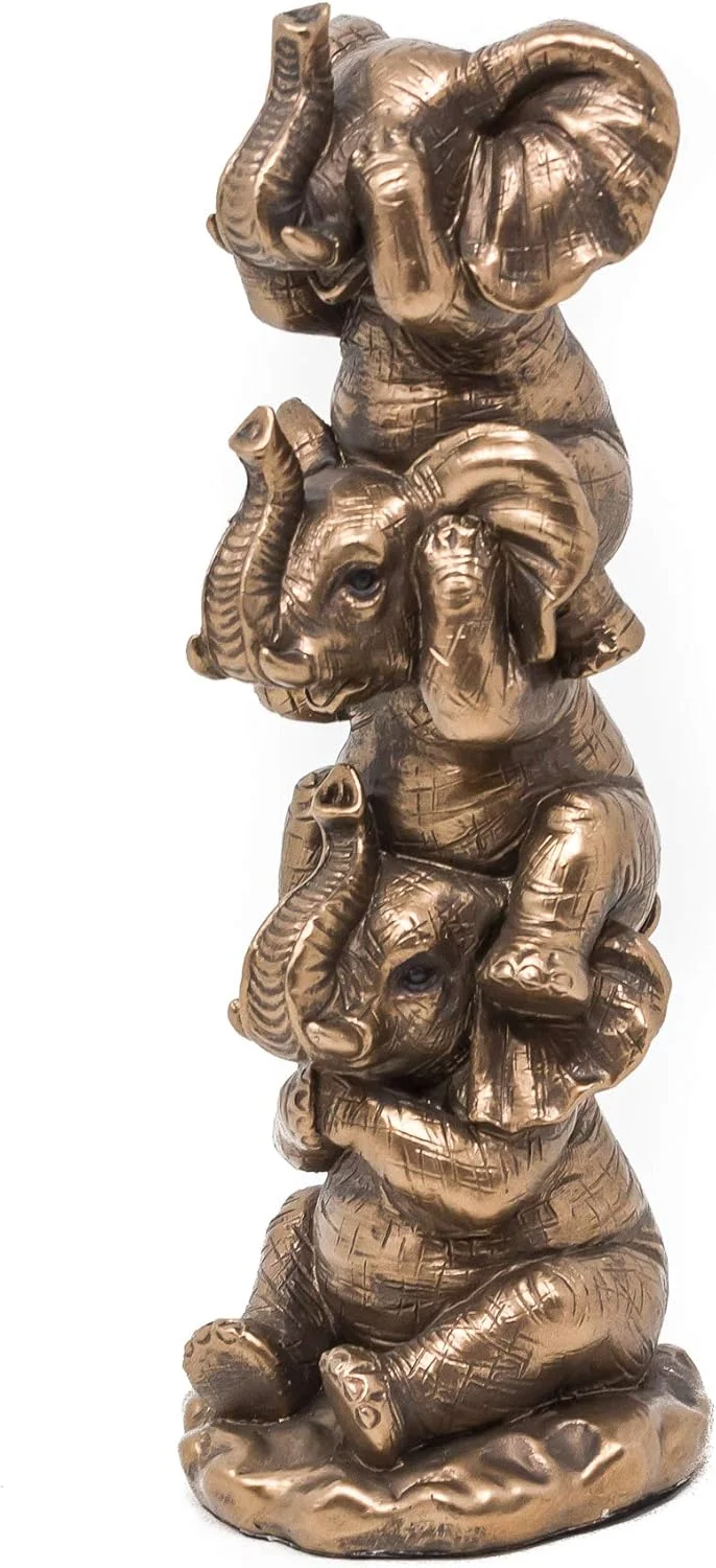 مجسمه سه فیل خردمند Thorne Antiques & Collectables - فیل های بامزه (برنزی)