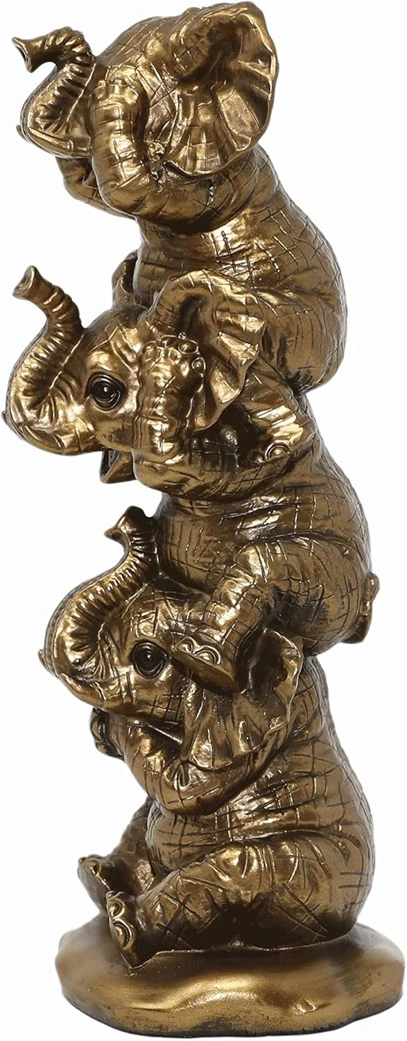 سه فیل خردمند Thorne Antiques & Collectables - مجسمه فیل بچه بامزه (برنزی 25 سانتی متر)