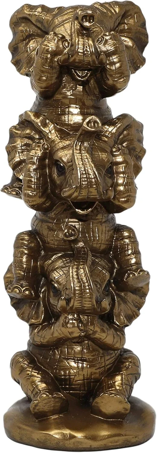 سه فیل خردمند Thorne Antiques & Collectables - مجسمه فیل بچه بامزه (برنزی 25 سانتی متر)