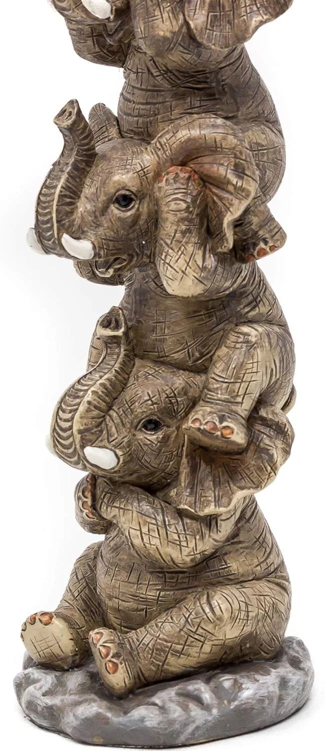 مجسمه سه فیل خردمند Thorne Antiques & Collectables - فیل های بامزه (رنگ طبیعی)