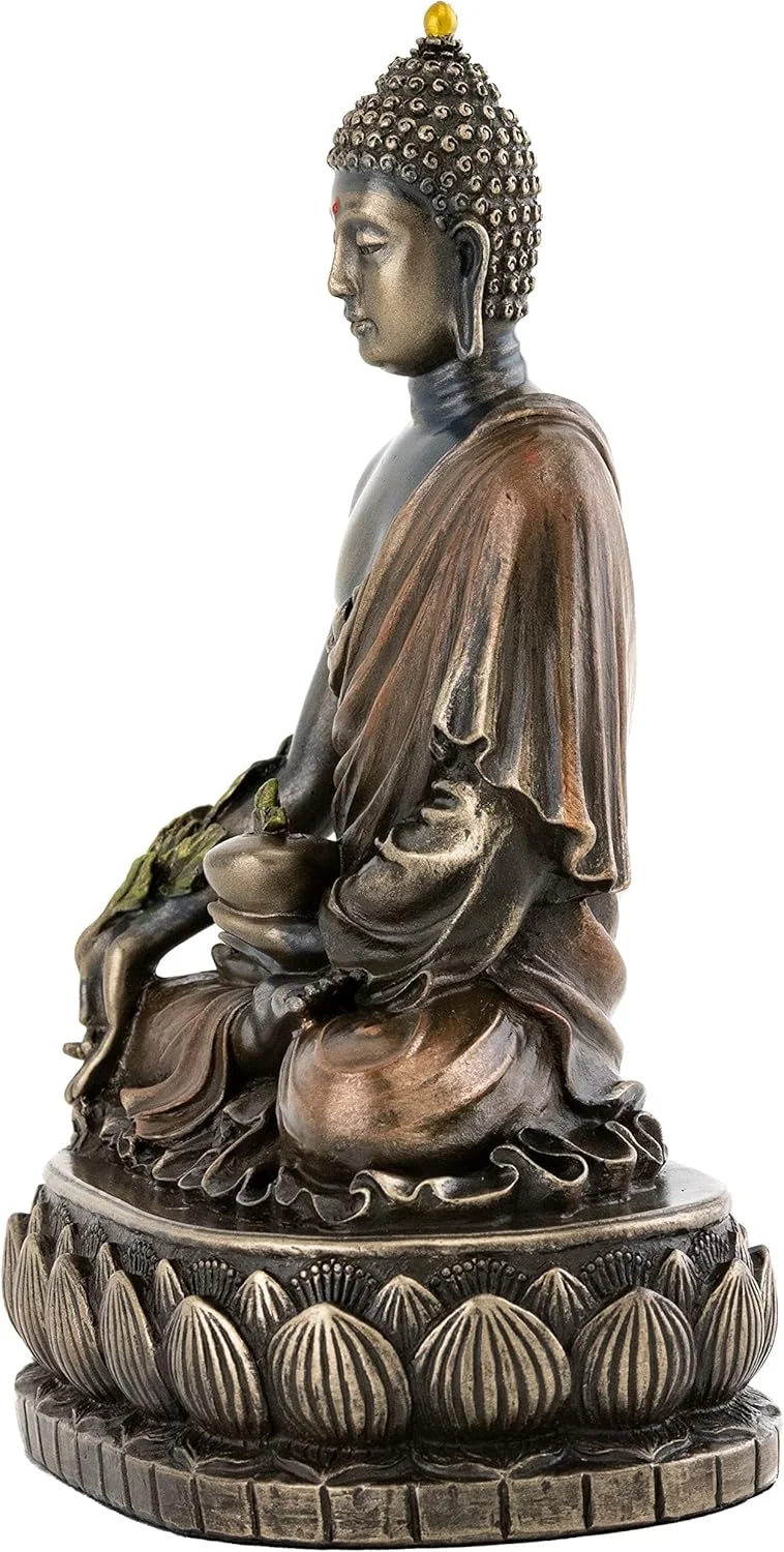 مجسمه بودای شفابخش - تندیس بودای درمانگر، برنز سرد ممتاز، کلکسیونی 14 سانتیمتری مجسمه بودای شفابخش - تندیس بودای درمانگر، برنز سرد ممتاز، کلکسیونی 14 سانتیمتری