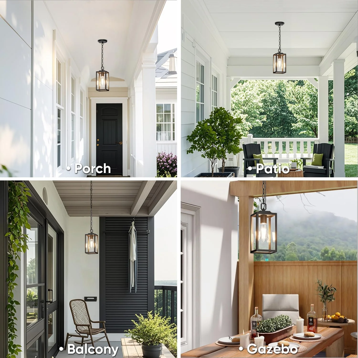 چراغ آویز مدرن فضای باز Aoceley، چراغ فانوسی آویز تک لامپ، آلومینیوم مشکی مات با شیشه شفاف، چراغ آویز بیرونی برای ایوان، حیاط، آلاچیق چراغ آویز مدرن فضای باز Aoceley، چراغ فانوسی آویز تک لامپ، آلومینیوم مشکی مات با شیشه شفاف، چراغ آویز بیرونی برای ایوان، حیاط، آلاچیق