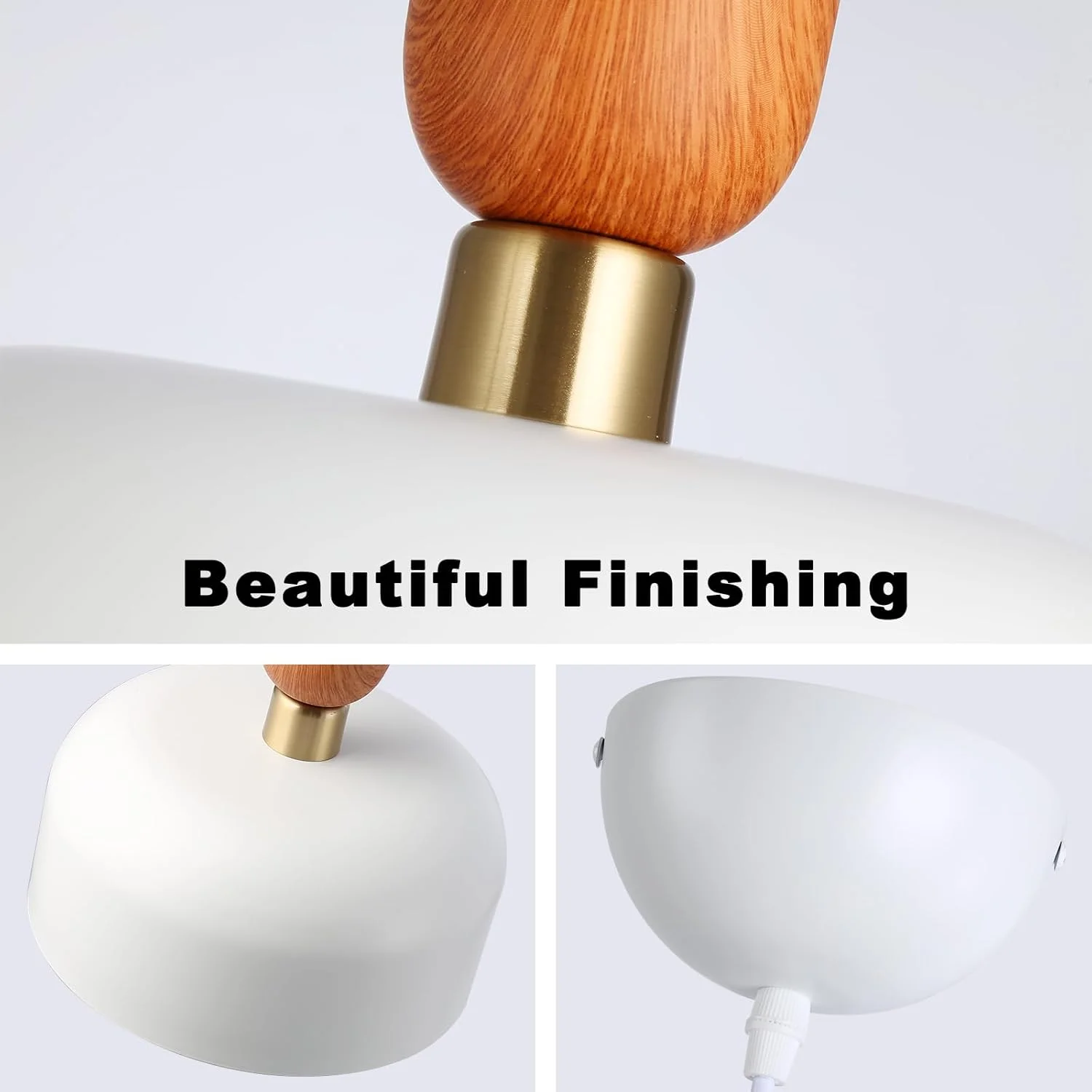 چراغ آویز سقفی آلپینالوز – فولاد سفید با رنگ طرح چوب، حلقه تزئینی طلایی، کلاهک 30 سانتی متری، سرپیچ لامپ E27 – طراحی شیک برای اتاق نشیمن، اتاق غذاخوری و اتاق خواب چراغ آویز سقفی آلپینالوز – فولاد سفید با رنگ طرح چوب، حلقه تزئینی طلایی، کلاهک 30 سانتی متری، سرپیچ لامپ E27 – طراحی شیک برای اتاق نشیمن، اتاق غذاخوری و اتاق خواب