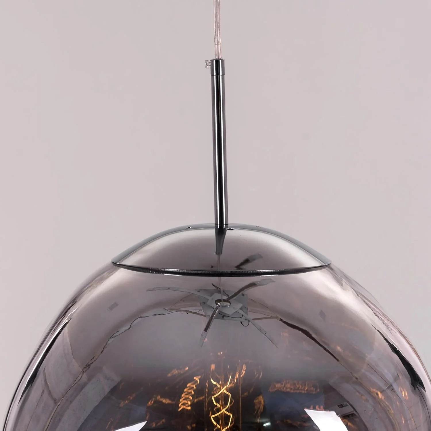 چراغ آویز مدرن شیشه آکریلیک، مناسب اتاق ناهارخوری، جزیره آشپزخانه، شیشه راه راه شفاف، سبک مدرن وینتیج، نصب سقفی داخلی (مشکی مسی)