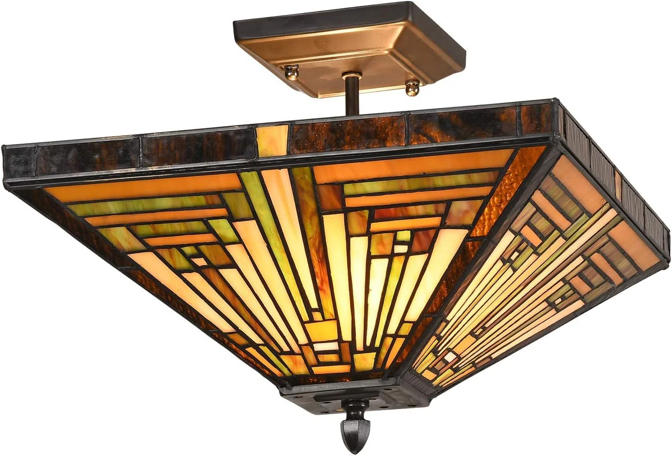 چراغ سقفی تیفانی کاپولینا، آویز سقفی با نصب آسان، عرض 35 سانتی متر، دارای شیشه رنگی مناسب برای اتاق نشیمن، اتاق خواب و راهرو چراغ سقفی تیفانی کاپولینا، آویز سقفی با نصب آسان، عرض 35 سانتی متر، دارای شیشه رنگی مناسب برای اتاق نشیمن، اتاق خواب و راهرو