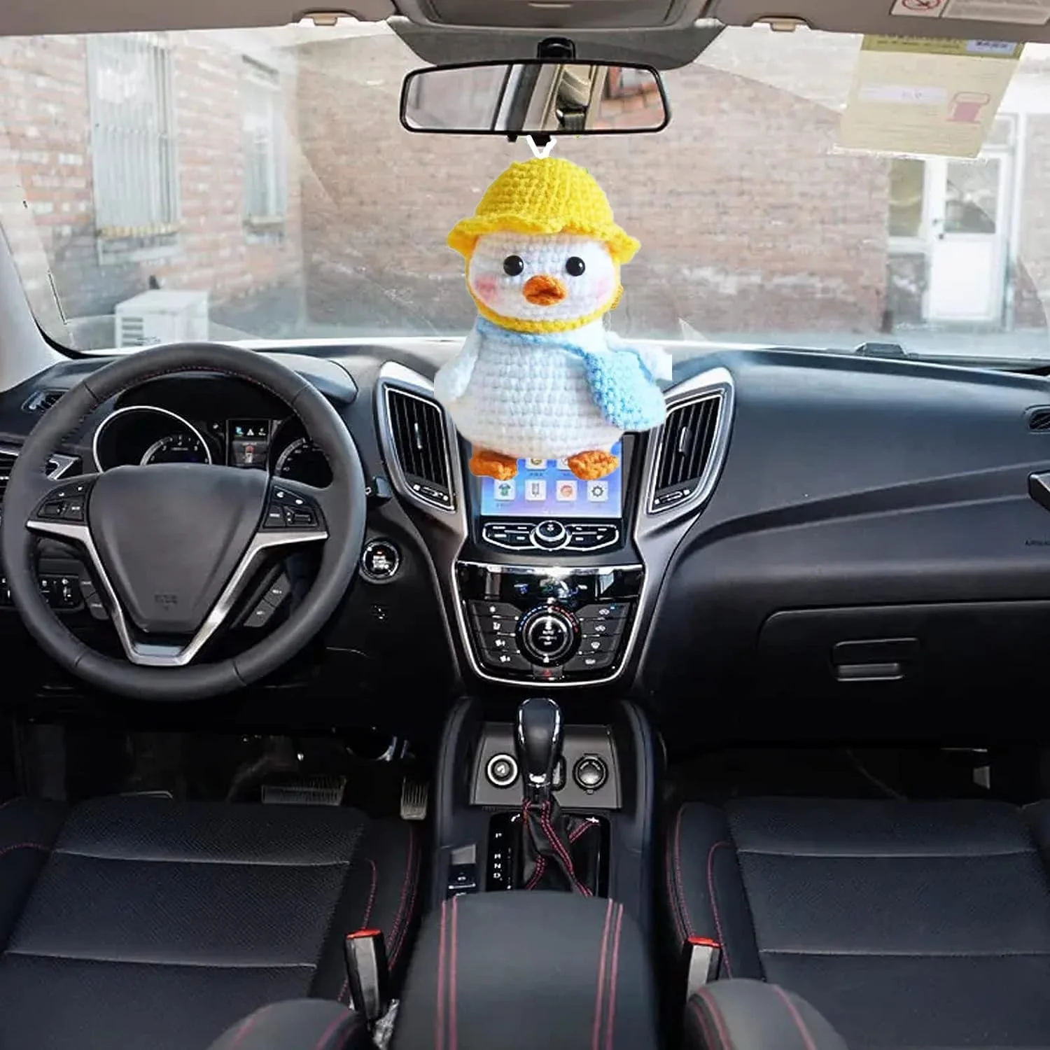 آویز تزیینی آینه خودرو - آویز تزیینی آینه عقب خودرو - لوازم جانبی خودرو بافتنی دست ساز - آویزهای تزیینی بافتنی زیبا (اردک A)