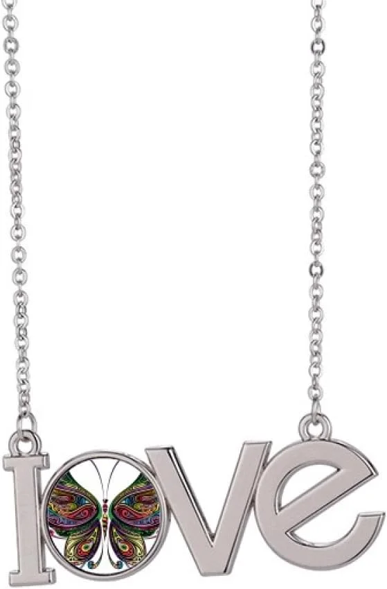 گردنبند آویز بال های تزئینی رنگارنگ زیبا با طرح عشق گردنبند آویز بال های تزئینی رنگارنگ زیبا با طرح عشق