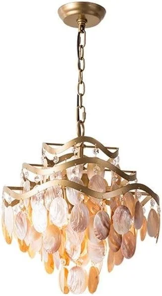 لوستر آویز اتاق خواب بزرگ کریستالی طرح صدف دریایی، لوکس و تزئینی برای منزل، 4/7/9 شعله