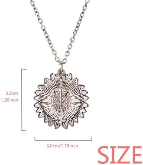 گردنبند آفتابگردان با آویز گُل، طرح کلاسیک و تزئینی نارنجی