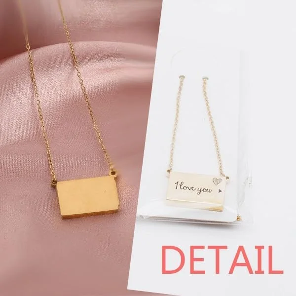 گردنبند آویز پاکت نامه با طرح گلدار کلاسیک تزئینی