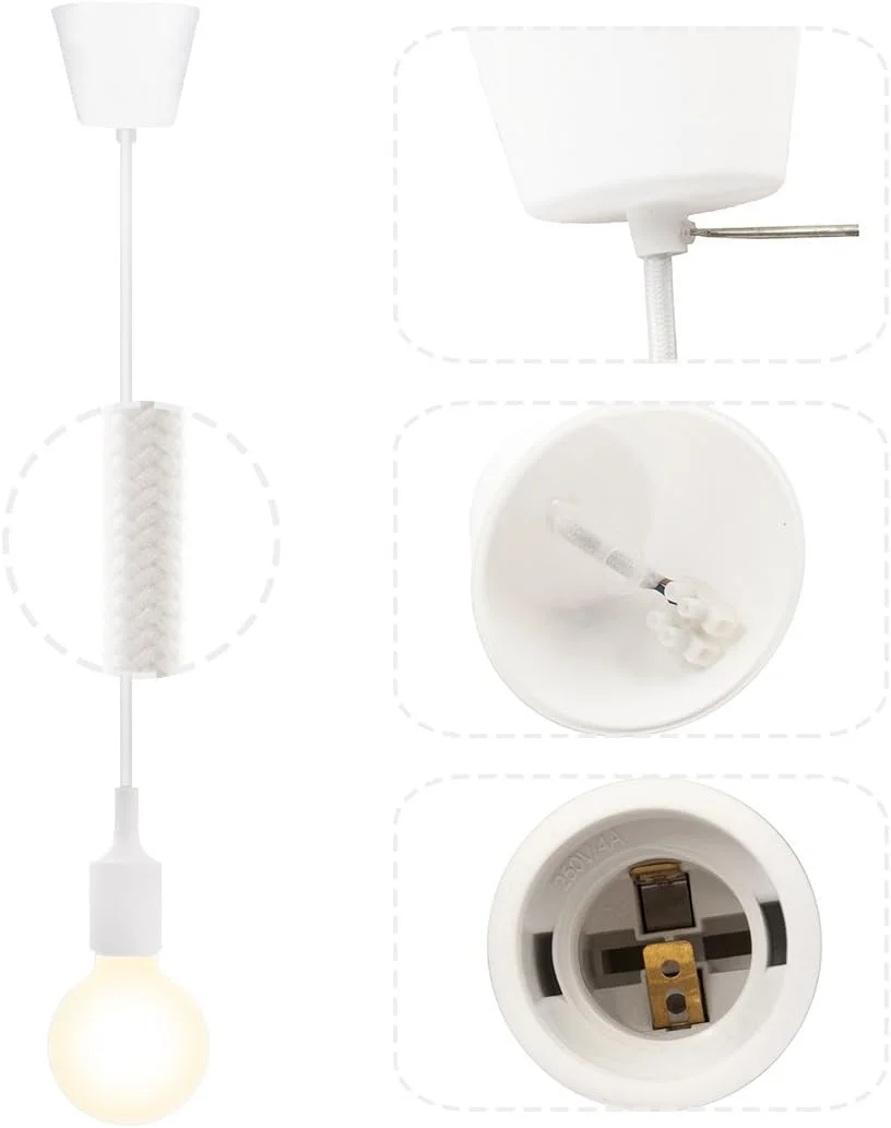 چراغ آویز سقفی تزئینی کوچک سفید ENUOTEK مدل EN-F003-10 مناسب آشپزخانه، سرپیچ E27