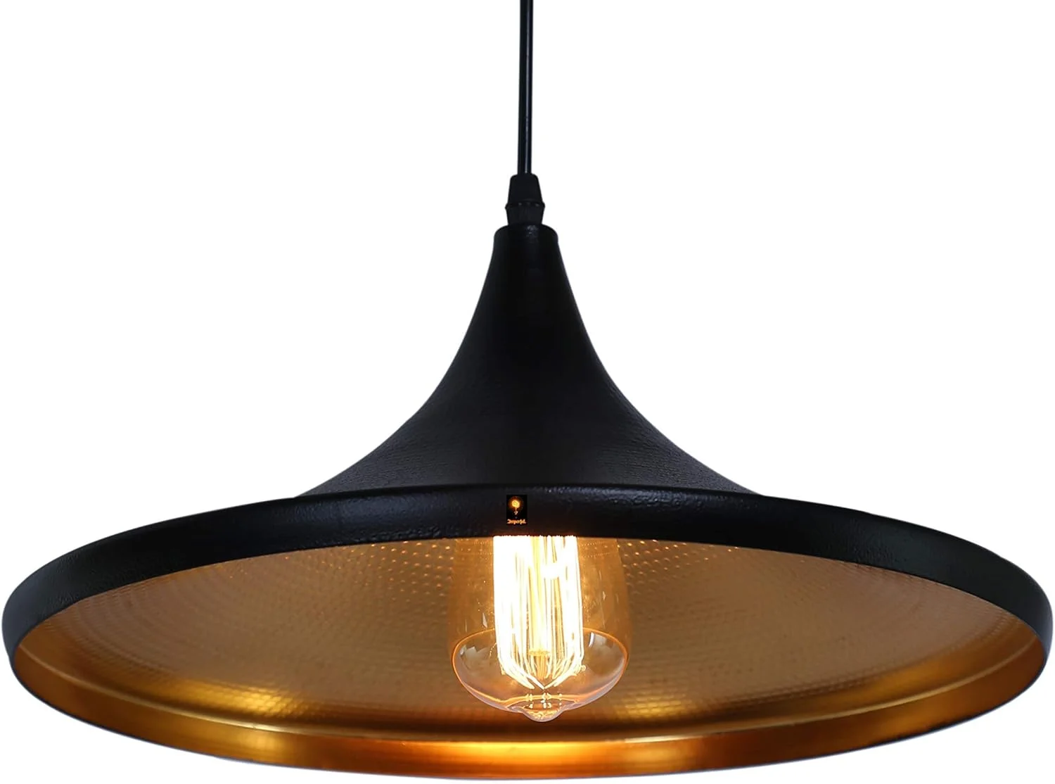 چراغ آویز سقفی مدل لاله دسیدیا، مناسب دکوراسیون منزل، لوستر آویز تزئینی برای خانه، اتاق نشیمن، روشنایی داخلی و خارجی، 40 وات (لامپ شامل نمی شود، مشکی)