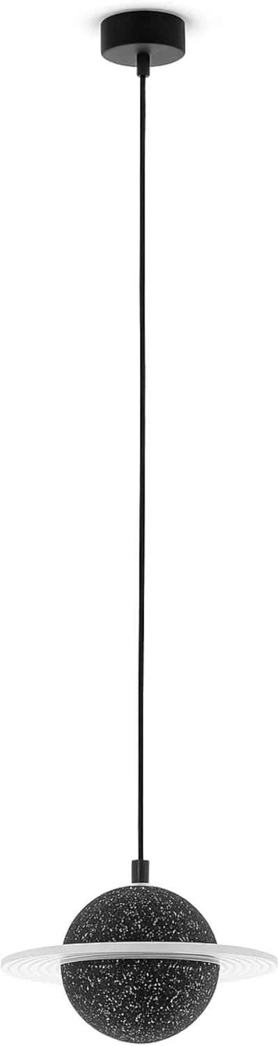 چراغ آویز مدرن ALFRIDAY، LED یکپارچه 3 وات، کره با طرح مرمر، سیم 2 متری، نور گرم 3000K