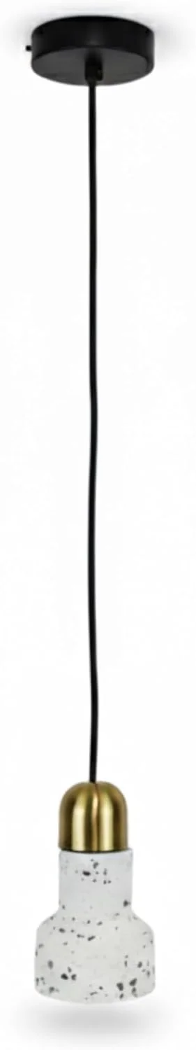 چراغ آویز ALFRIDAY - سرامیک طرح مرمر، لهجه برنجی، LED 3 وات، CCT سه رنگ (3000K/4000K/6500K)، دیمر پذیر (سفید)