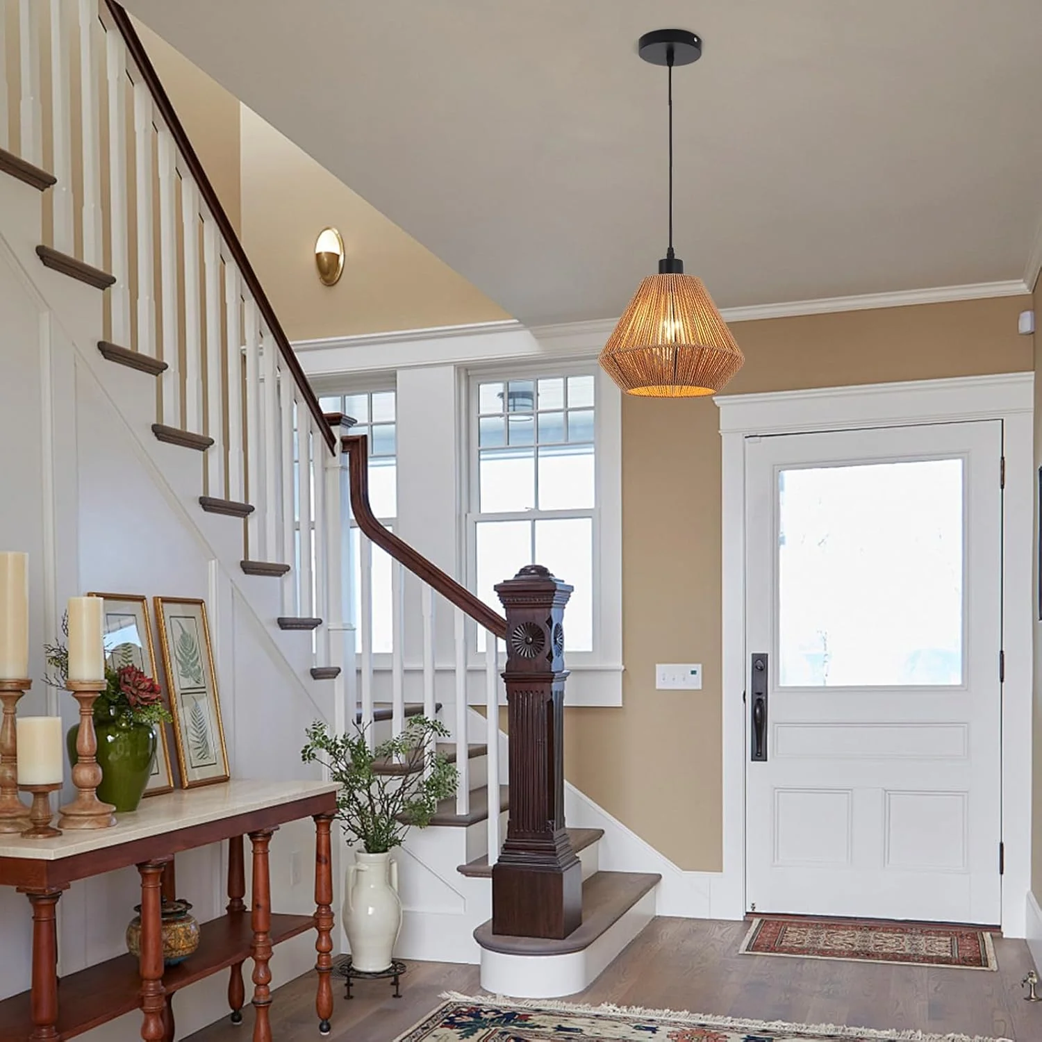 چراغ آویز بافتنی Garwarm، لوستر، چراغ آویز حصیری روستایی با سایه سبد دست بافت قابل تنظیم، چراغ آویز بوهو برای آشپزخانه، اتاق غذاخوری، اتاق خواب، بار مزرعه، راهرو، قهوه ای 25 سانتی متر چراغ آویز بافتنی Garwarm، لوستر، چراغ آویز حصیری روستایی با سایه سبد دست بافت قابل تنظیم، چراغ آویز بوهو برای آشپزخانه، اتاق غذاخوری، اتاق خواب، بار مزرعه، راهرو، قهوه ای 25 سانتی متر