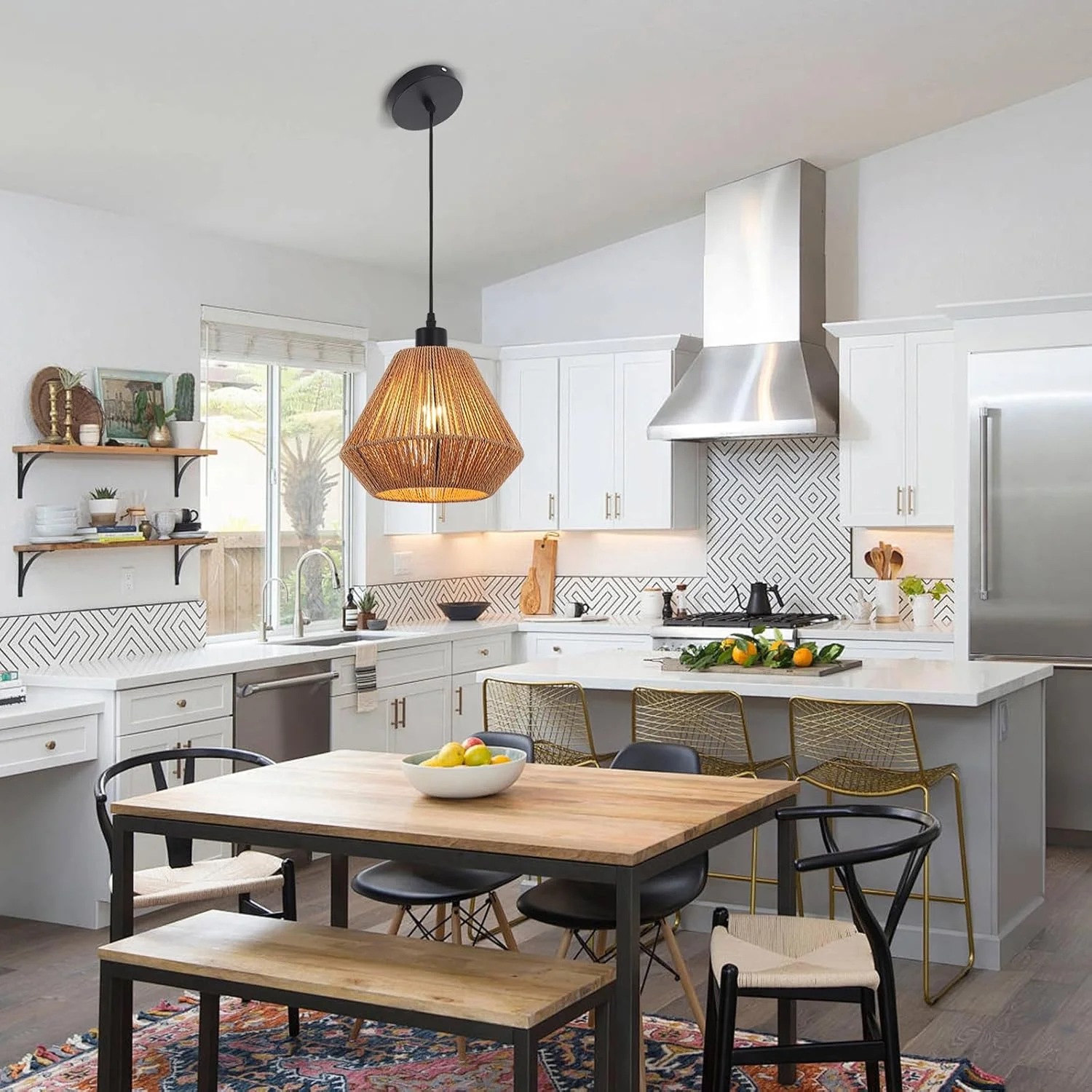 چراغ آویز بافتنی Garwarm، لوستر، چراغ آویز حصیری روستایی با سایه سبد دست بافت قابل تنظیم، چراغ آویز بوهو برای آشپزخانه، اتاق غذاخوری، اتاق خواب، بار مزرعه، راهرو، قهوه ای 25 سانتی متر چراغ آویز بافتنی Garwarm، لوستر، چراغ آویز حصیری روستایی با سایه سبد دست بافت قابل تنظیم، چراغ آویز بوهو برای آشپزخانه، اتاق غذاخوری، اتاق خواب، بار مزرعه، راهرو، قهوه ای 25 سانتی متر