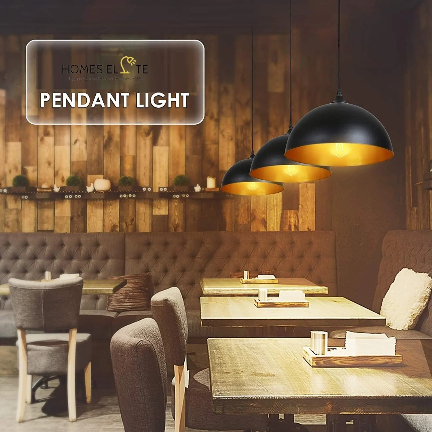 چراغ آویز سقفی الیت هوم، دکوراتیو، مناسب فضای داخلی، طراحی وینتج، نورپردازی متمرکز برای میز ناهارخوری، آشپزخانه، کافی بار، اتاق نشیمن، اتاق خواب، مشکی (لامپ شامل نمی شود) (بسته 4 عددی)