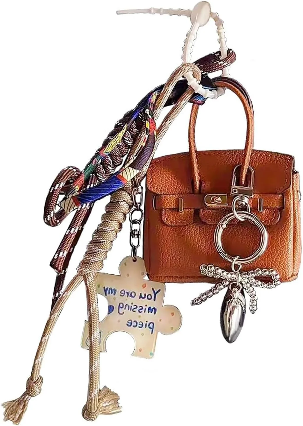 آویز کیف دستی، جاکلیدی کیف دستی مینیاتوری زیبا برای دختران و زنان، آویز تزئینی کیف چرمی، آویز کلید کیف شیک