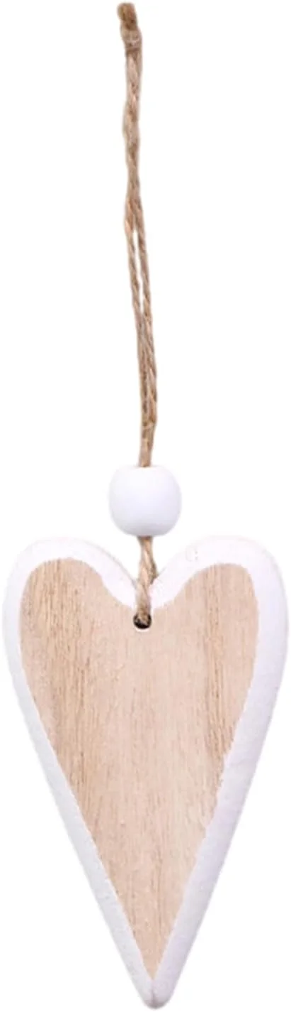 آویز قلب چوبی دست ساز برای دکوراسیون منزل، آویز چوبی تزئینی برای اتاق نشیمن و اتاق خواب، دکور اتاق خواب