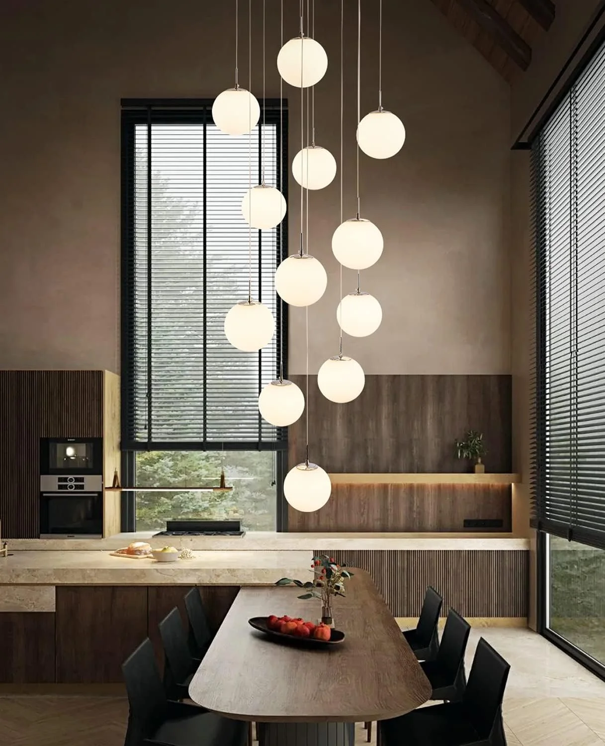 چراغ آویز H.W.S مدرن برای راه پله، چراغ آویز توپی، چراغ آویز G9 میز ناهار خوری با قابلیت تنظیم ارتفاع، لوستر راه پله، چراغ درخشان تزئینی برای اتاق نشیمن، ویلا، آشپزخانه، راهرو (12 شعله) چراغ آویز H.W.S مدرن برای راه پله، چراغ آویز توپی، چراغ آویز G9 میز ناهار خوری با قابلیت تنظیم ارتفاع، لوستر راه پله، چراغ درخشان تزئینی برای اتاق نشیمن، ویلا، آشپزخانه، راهرو (12 شعله)